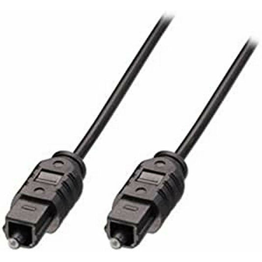Black Toslink optical audio cable with male plugs, 20 meters long