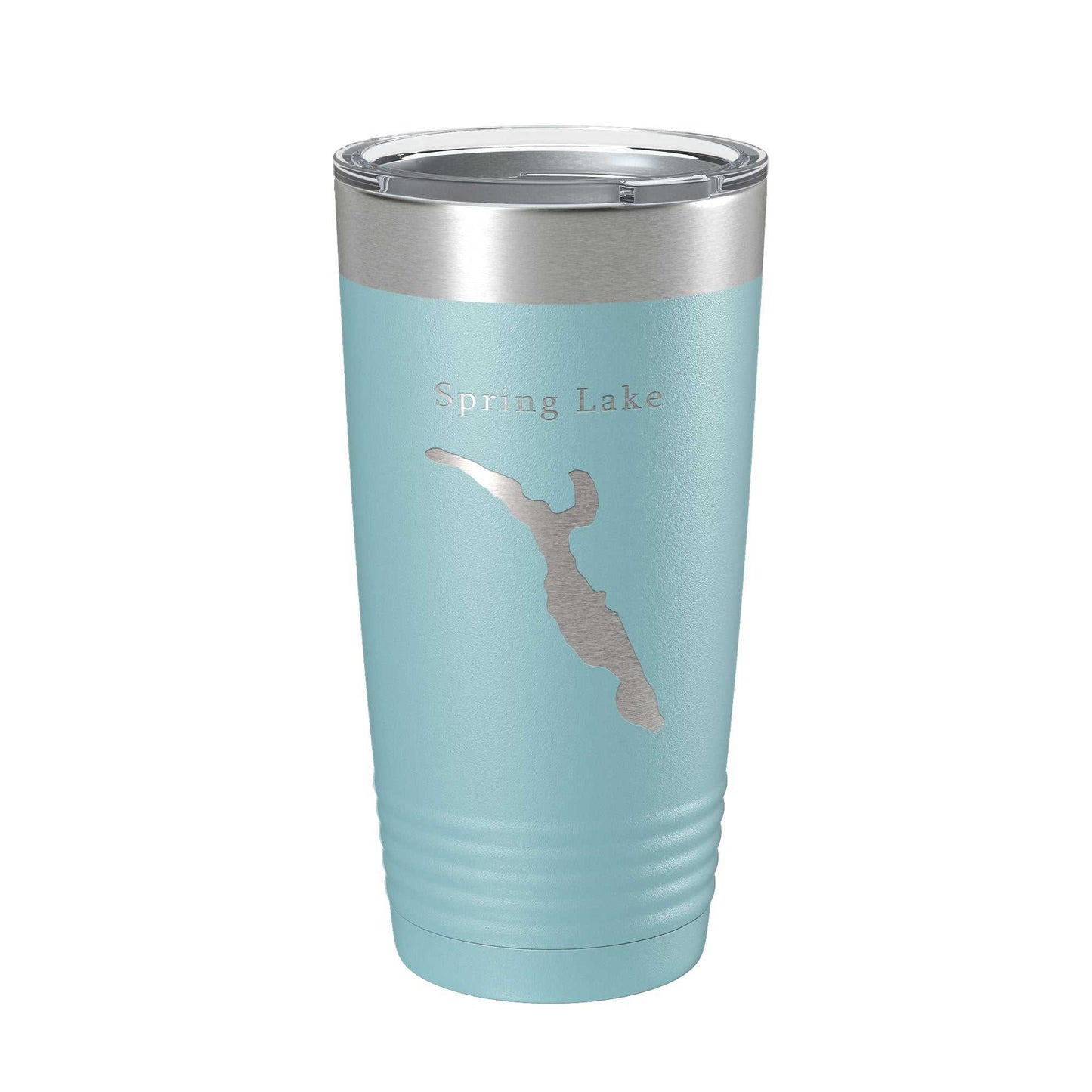 Spring Lake Divine Park Map laser engraved insulated travel tumbler mug with clear lid, 20 oz stainless steel coffee cup
