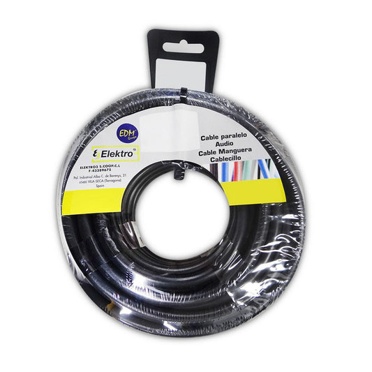 Black 5m Coaxial TV Antenna Cable EDM 28330 with 3 x 1mm dimensions packaged in a coil