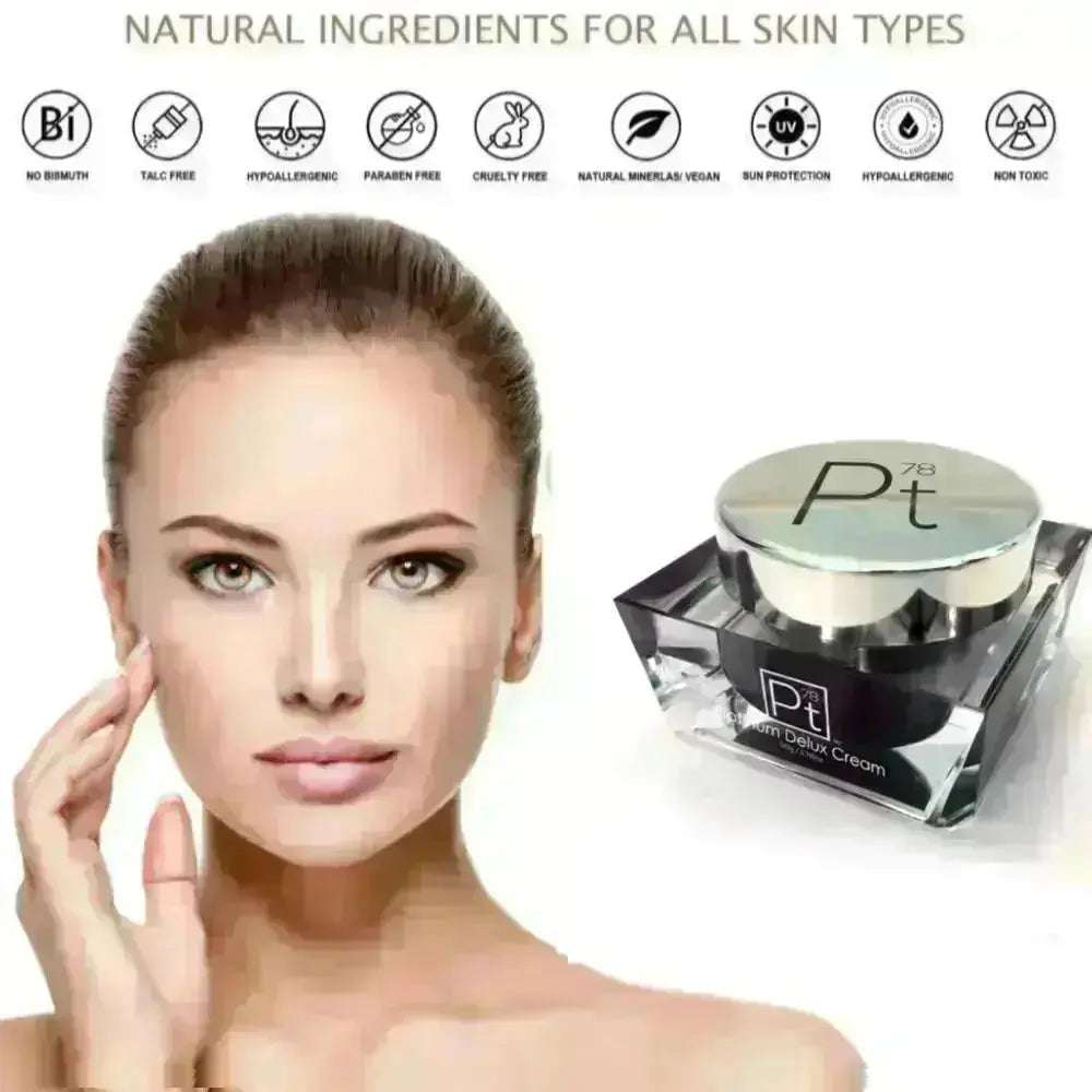 Platinum Deluxe Cream anti-aging moisturizer with natural ingredients for all skin types.
