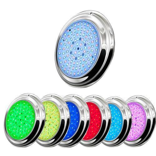 PoolTone™ Solid State 16 color LED spa hot tub light with stainless steel face and multiple color options